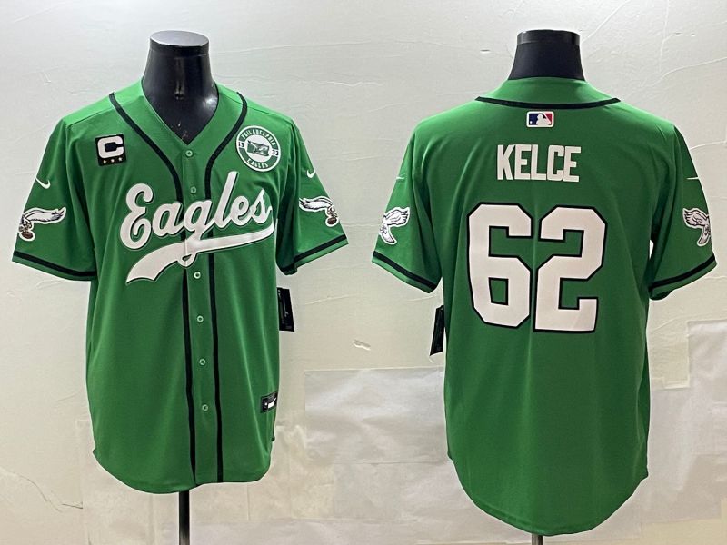 Men Philadelphia Eagles #62 Kelce Green three generations Jointly Name 2025 Nike Limited NFL Jersey style 3
